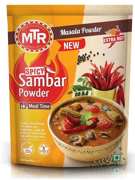 MTR Spicy Sambar Powder 100g/3.5oz 100% Natural No Preservatives
